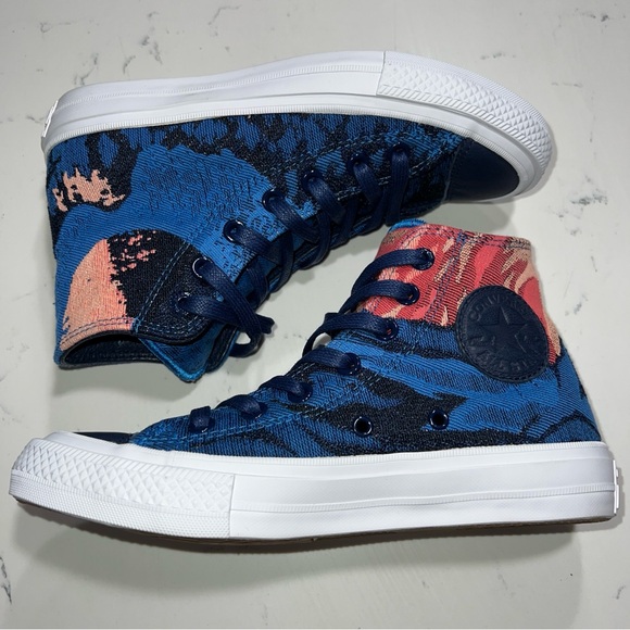 Converse Chuck Taylor All-Star II Medieval Blue High Tops Mountains/Sunrise - Picture 2 of 16